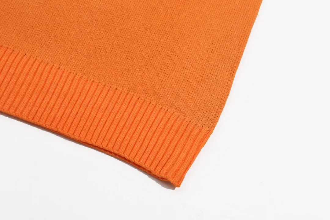 P300 Chrome Hearts Chrome Hearts Classic Horseshoe Round Neck Wool Sweater Color: Orange Black Size: S M L XL XXL